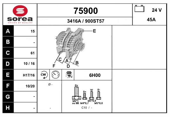 Generator / Alternator 75900 EAI