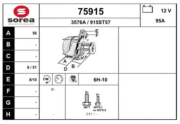 Generator / Alternator 75915 EAI