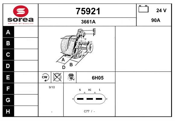 Generator / Alternator 75921 EAI