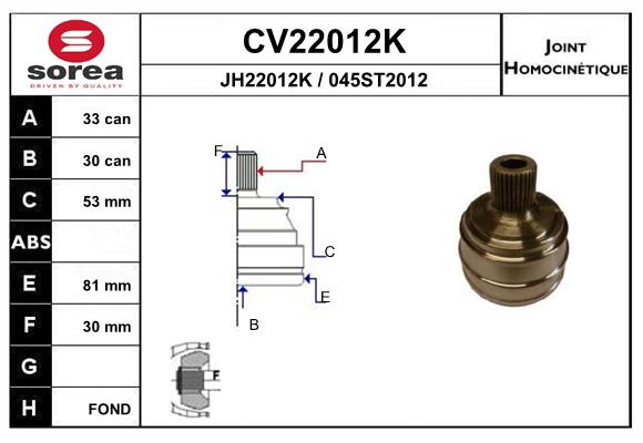 Set articulatie, planetara CV22012K EAI