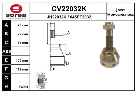 Set articulatie, planetara CV22032K EAI