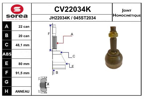 Set articulatie, planetara CV22034K EAI