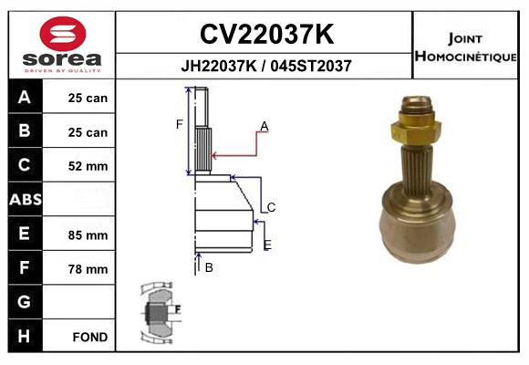 Set articulatie, planetara CV22037K EAI