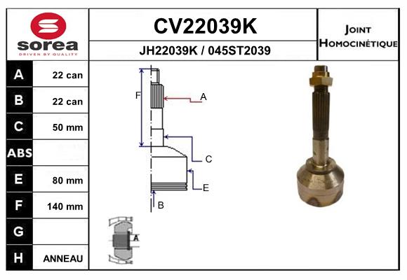 Set articulatie, planetara CV22039K EAI