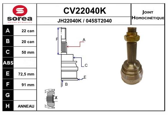 Set articulatie, planetara CV22040K EAI