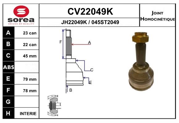 Set articulatie, planetara CV22049K EAI