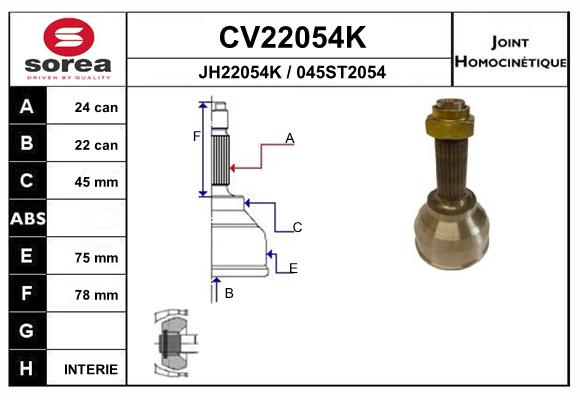 Set articulatie, planetara CV22054K EAI