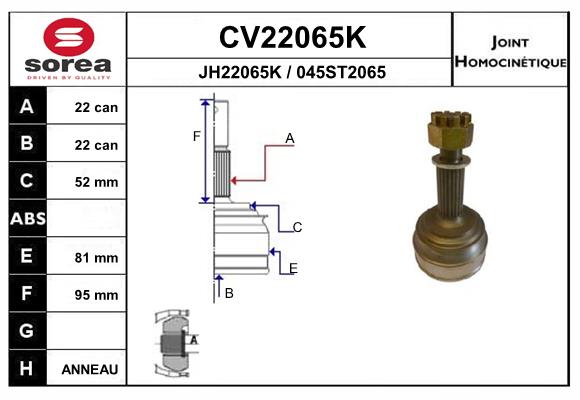 Set articulatie, planetara CV22065K EAI