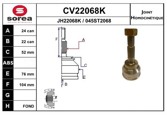 Set articulatie, planetara CV22068K EAI