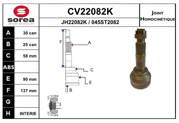 Set articulatie, planetara CV22082K EAI