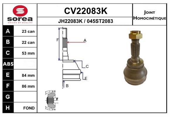 Set articulatie, planetara CV22083K EAI