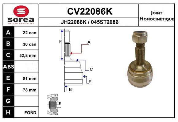 Set articulatie, planetara CV22086K EAI