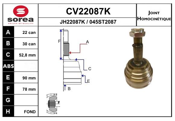 Set articulatie, planetara CV22087K EAI