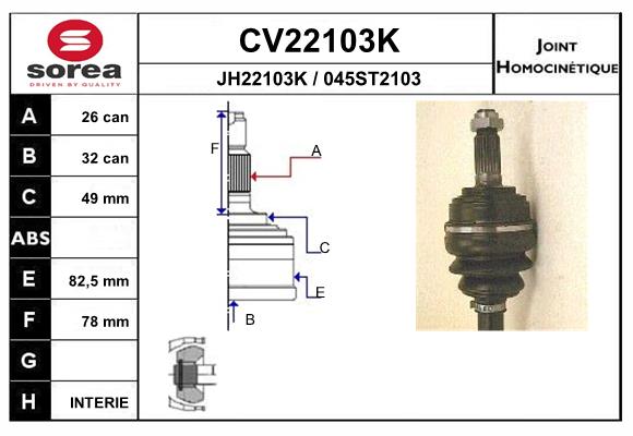 Set articulatie, planetara CV22103K EAI