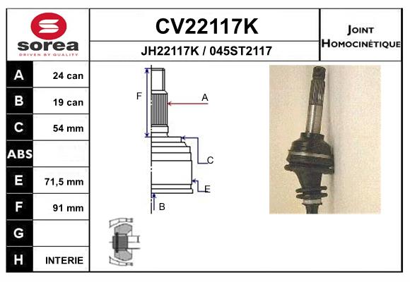 Set articulatie, planetara CV22117K EAI