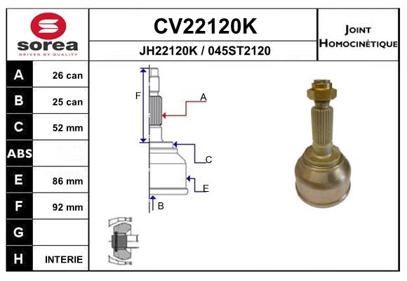 Set articulatie, planetara CV22120K EAI