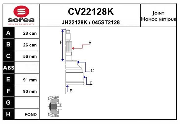 Set articulatie, planetara CV22128K EAI