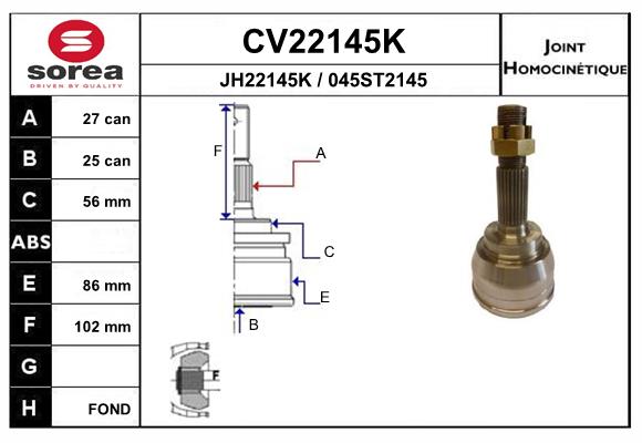 Set articulatie, planetara CV22145K EAI