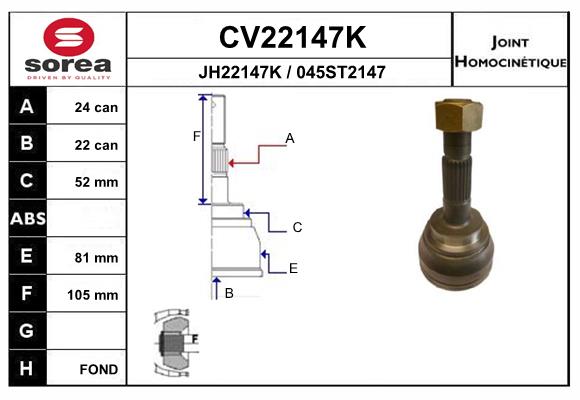 Set articulatie, planetara CV22147K EAI