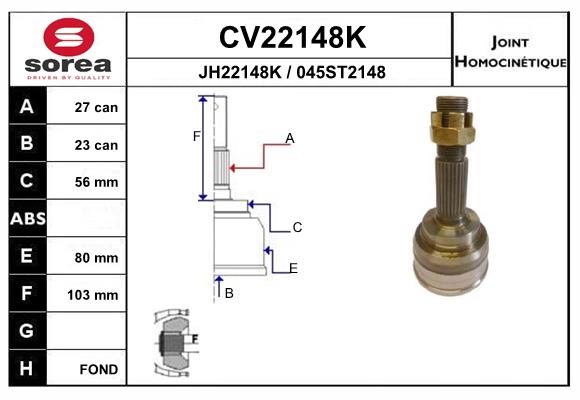 Set articulatie, planetara CV22148K EAI