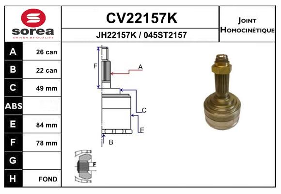 Set articulatie, planetara CV22157K EAI
