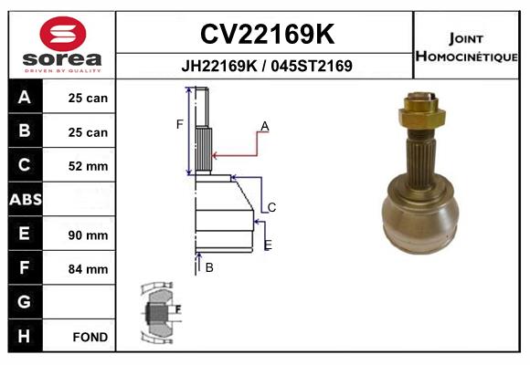 Set articulatie, planetara CV22169K EAI