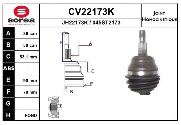 Set articulatie, planetara CV22173K EAI