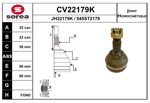 Set articulatie, planetara CV22179K EAI