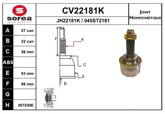 Set articulatie, planetara CV22181K EAI