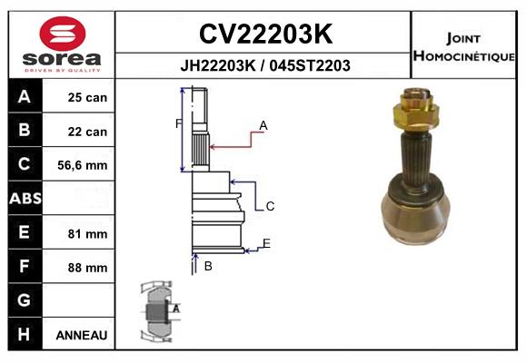 Set articulatie, planetara CV22203K EAI
