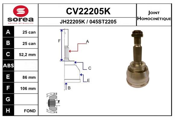 Set articulatie, planetara CV22205K EAI