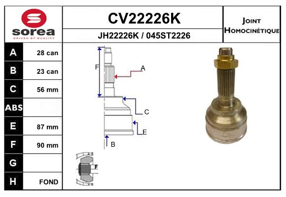 Set articulatie, planetara CV22226K EAI