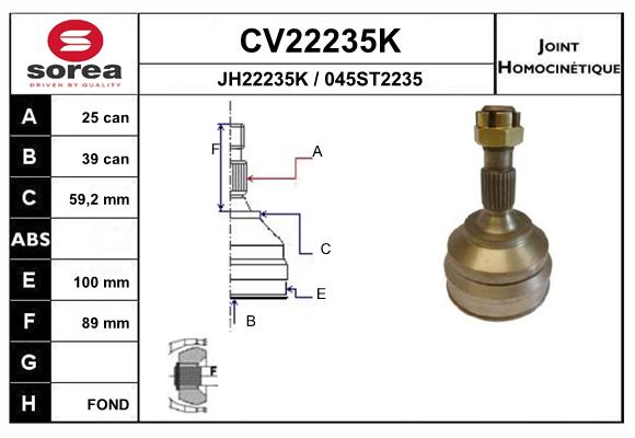 Set articulatie, planetara CV22235K EAI