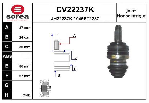 Set articulatie, planetara CV22237K EAI