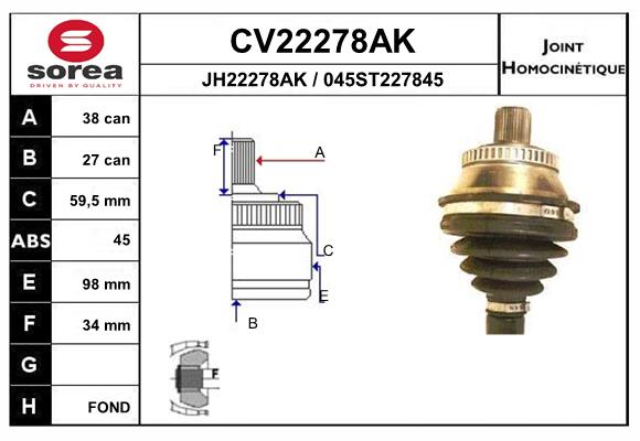 Set articulatie, planetara CV22278AK EAI