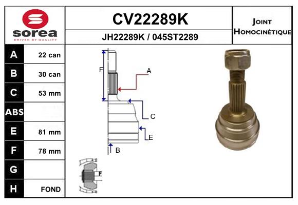 Set articulatie, planetara CV22289K EAI