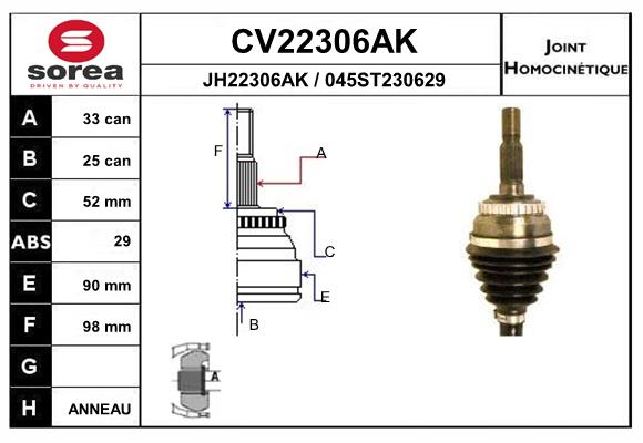 Set articulatie, planetara CV22306AK EAI