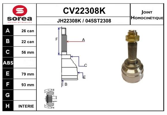 Set articulatie, planetara CV22308K EAI