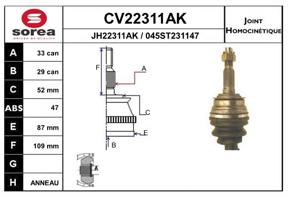 Set articulatie, planetara CV22311AK EAI