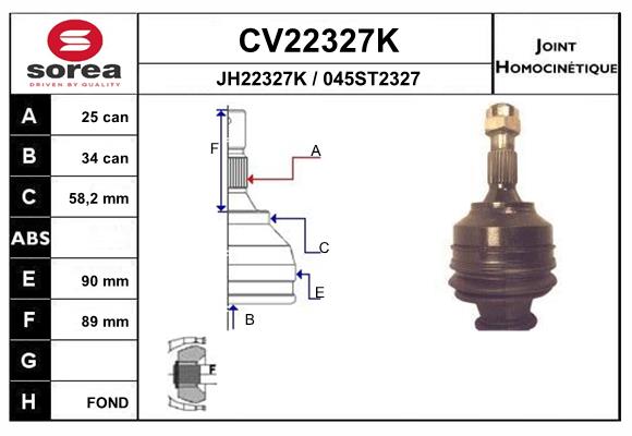 Set articulatie, planetara CV22327K EAI