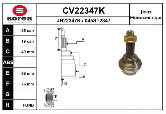 Set articulatie, planetara CV22347K EAI