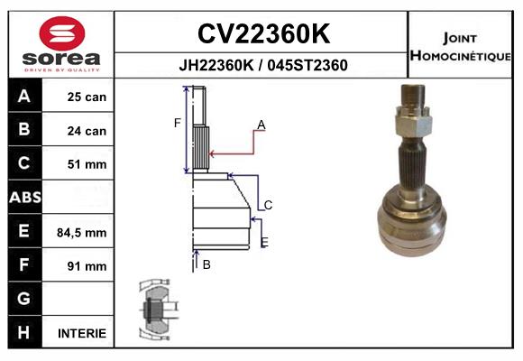 Set articulatie, planetara CV22360K EAI