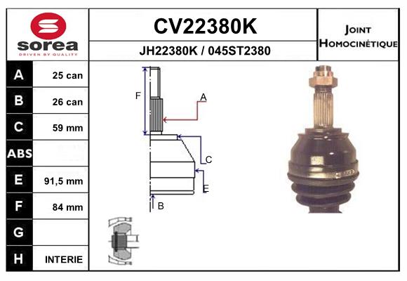 Set articulatie, planetara CV22380K EAI