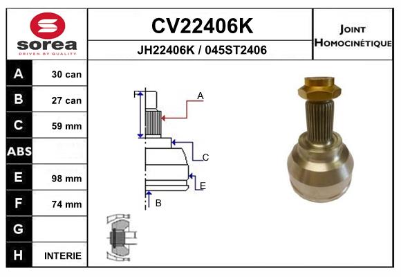 Set articulatie, planetara CV22406K EAI