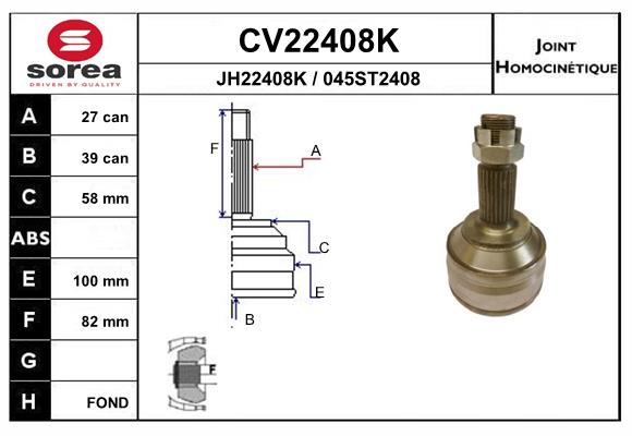 Set articulatie, planetara CV22408K EAI