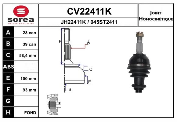 Set articulatie, planetara CV22411K EAI