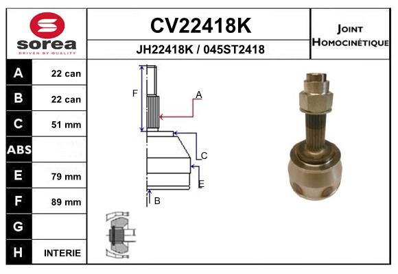 Set articulatie, planetara CV22418K EAI