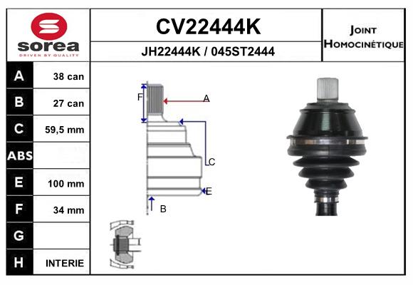 Set articulatie, planetara CV22444K EAI