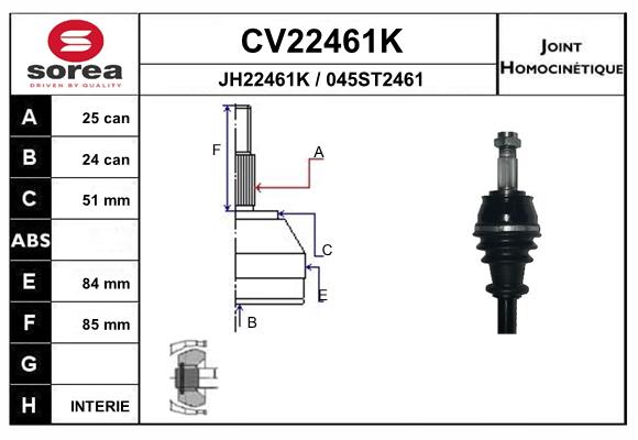 Set articulatie, planetara CV22461K EAI