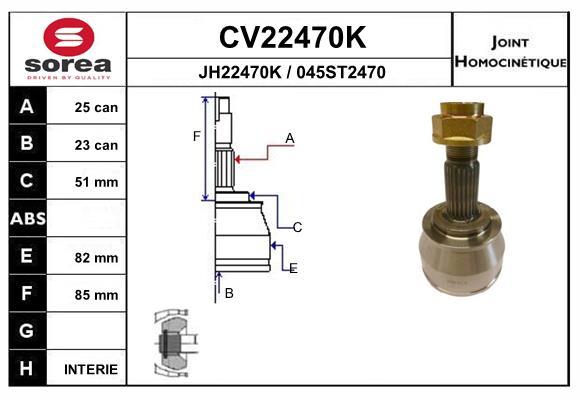 Set articulatie, planetara CV22470K EAI